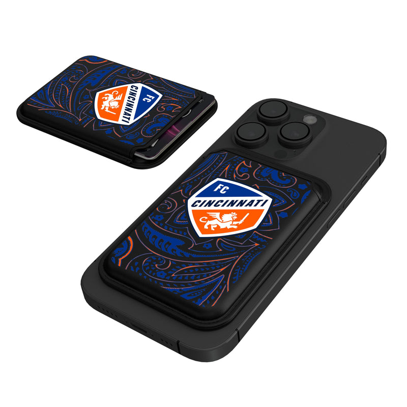 FC Cincinnati Paisley Black Magnetic Credit Card Wallet