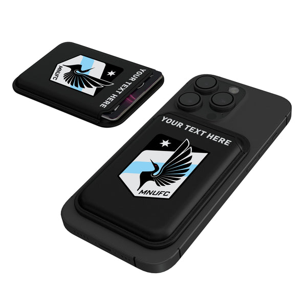 Minnesota United FC Personalized Insignia Black Magnetic Credit Card Wallet