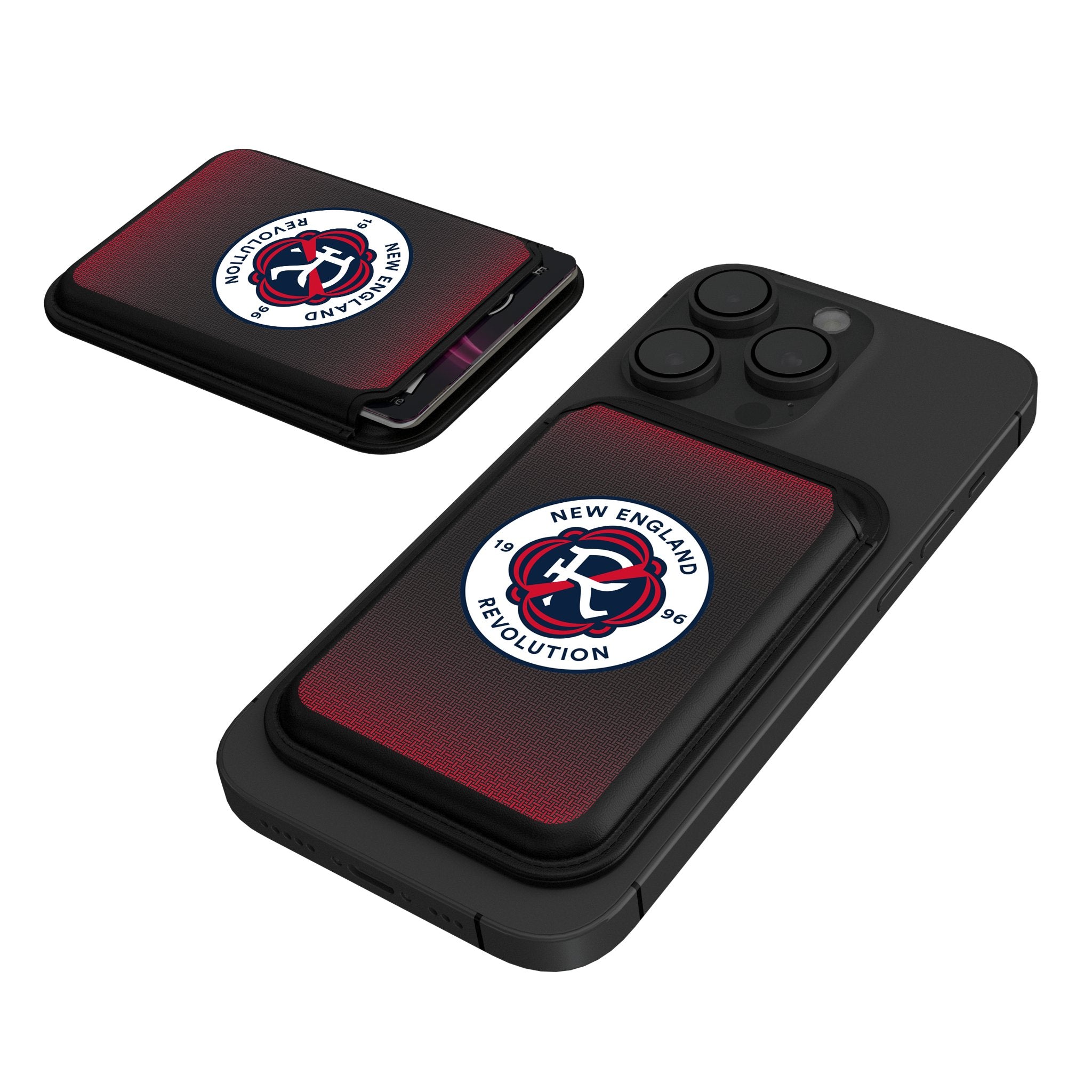 New England Revolution Linen Black Magnetic Credit Card Wallet