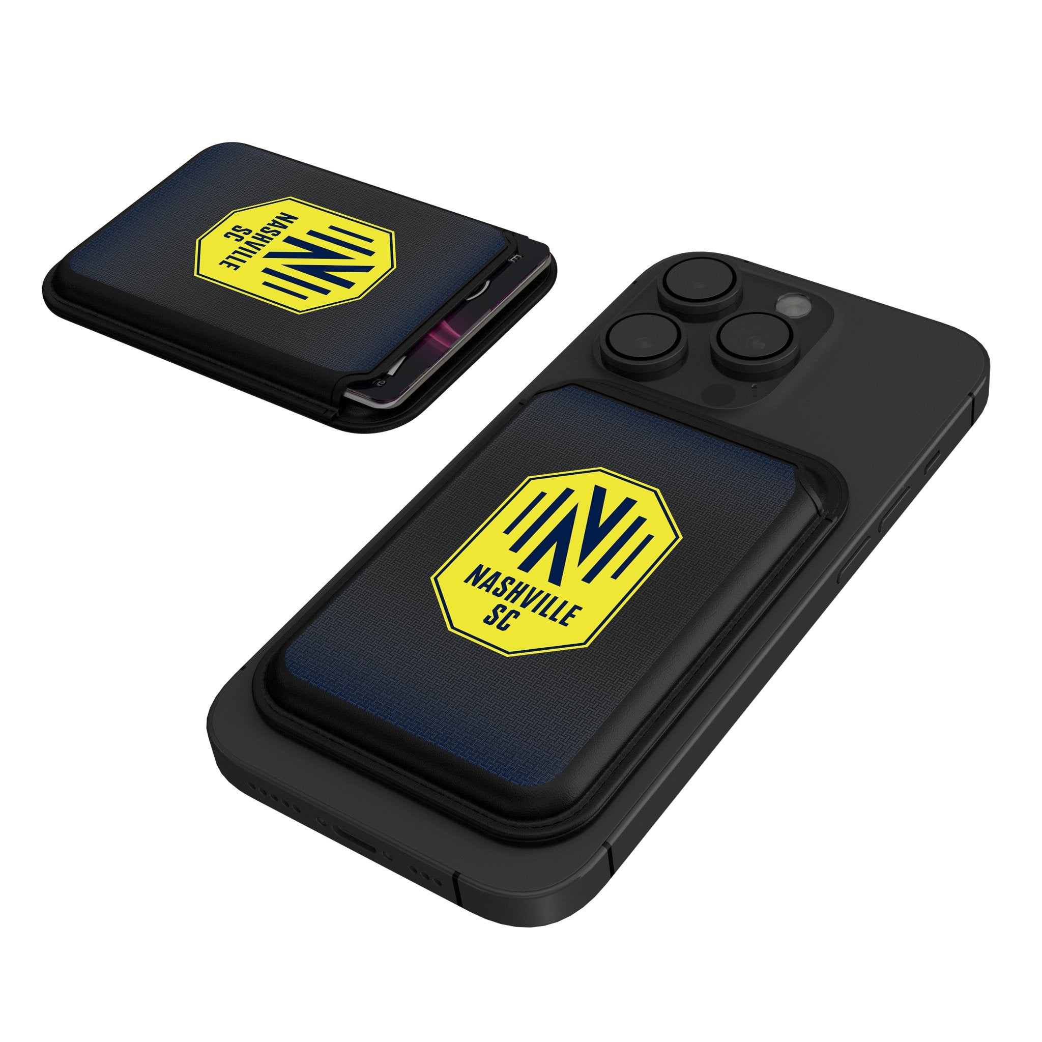 Nashville SC Linen Black Magnetic Credit Card Wallet