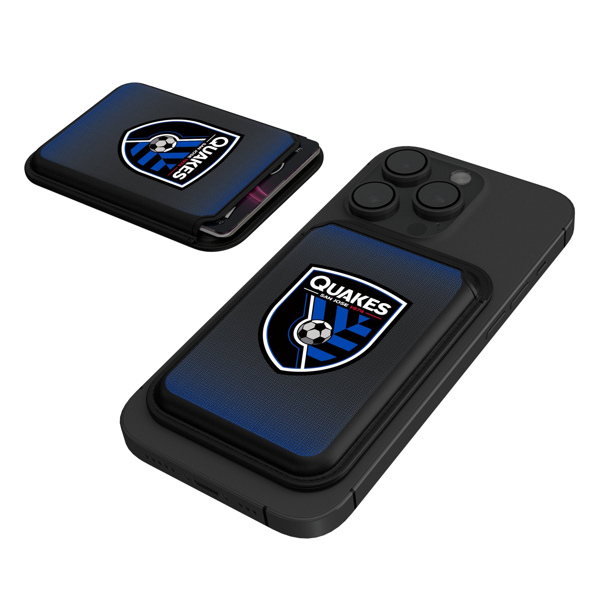 San Jose Earthquakes Linen Black Magnetic Credit Card Wallet