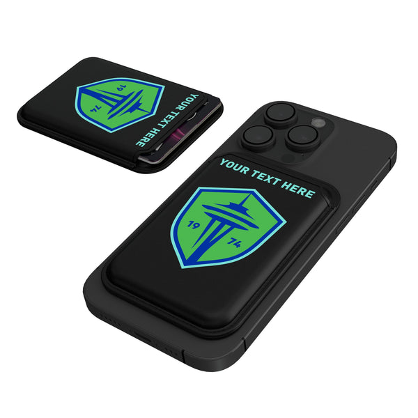 Seattle Sounders FC Personalized Insignia Black Magnetic Credit Card Wallet