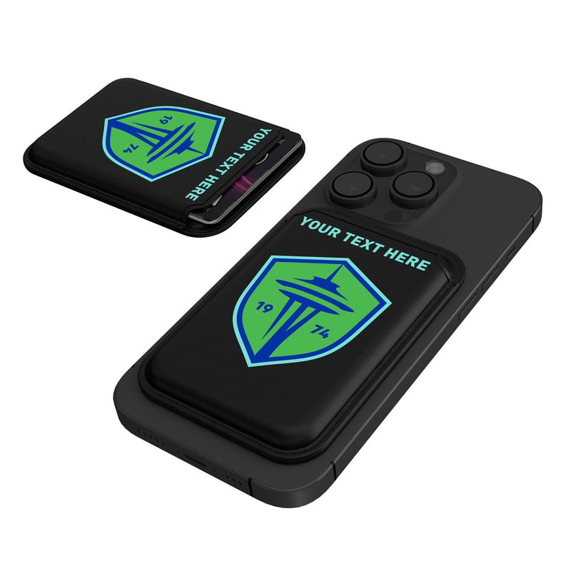 Seattle Sounders FC Personalized Insignia Black Magnetic Credit Card Wallet