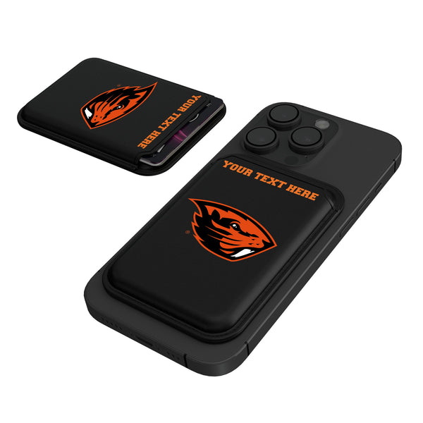 Oregon State University Beavers Personalized Insignia Black Magnetic Credit Card Wallet