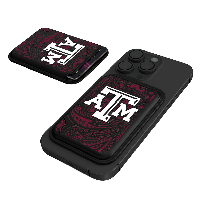 Texas A&M University Aggies Paisley Black Magnetic Credit Card Wallet