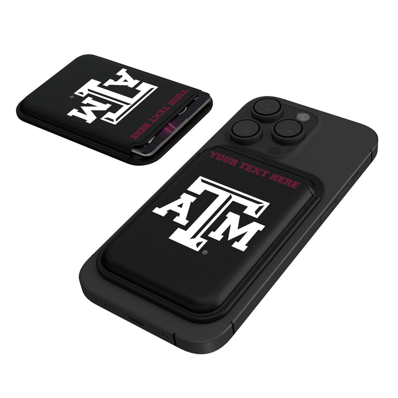 Texas A&M University Aggies Personalized Insignia Black Magnetic Credit Card Wallet