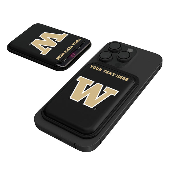 University of Washington Huskies Personalized Insignia Black Magnetic Credit Card Wallet