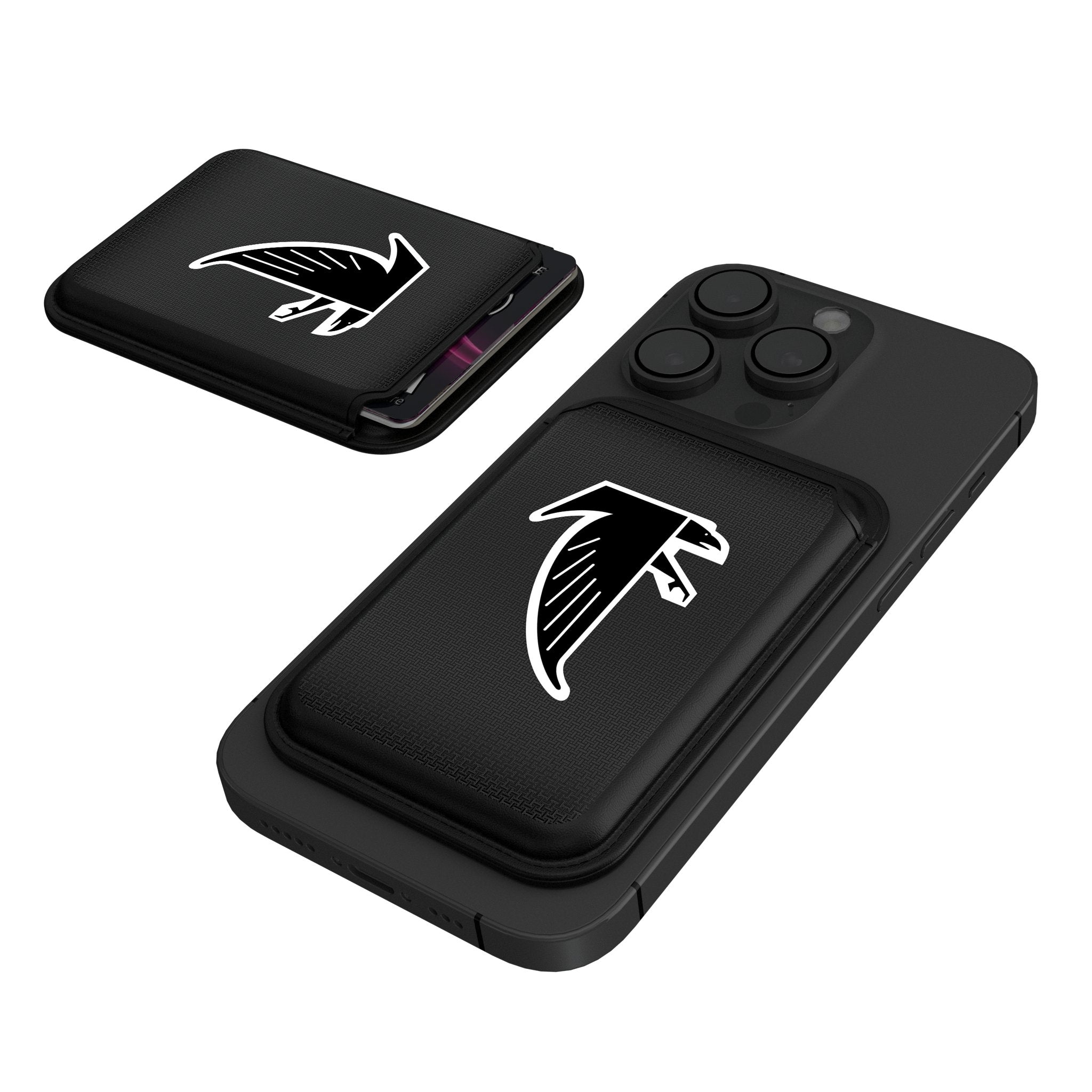 Atlanta Falcons Classic Linen Black Magnetic Credit Card Wallet
