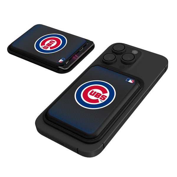 Chicago Cubs Linen Black Magnetic Credit Card Wallet