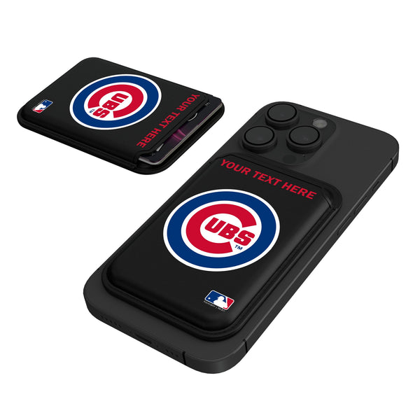 Chicago Cubs Personalized Insignia Black Magnetic Credit Card Wallet