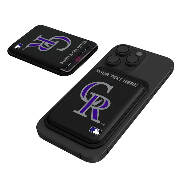 Colorado Rockies Personalized Insignia Black Magnetic Credit Card Wallet