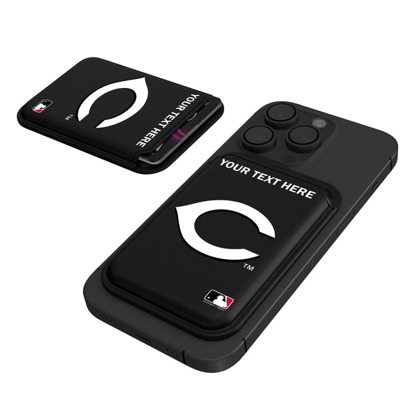 Cincinnati Reds Personalized Insignia Black Magnetic Credit Card Wallet