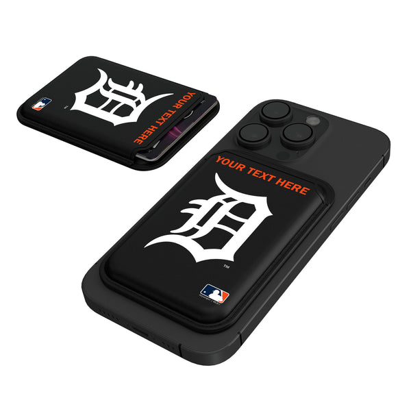 Detroit Tigers Personalized Insignia Black Magnetic Credit Card Wallet