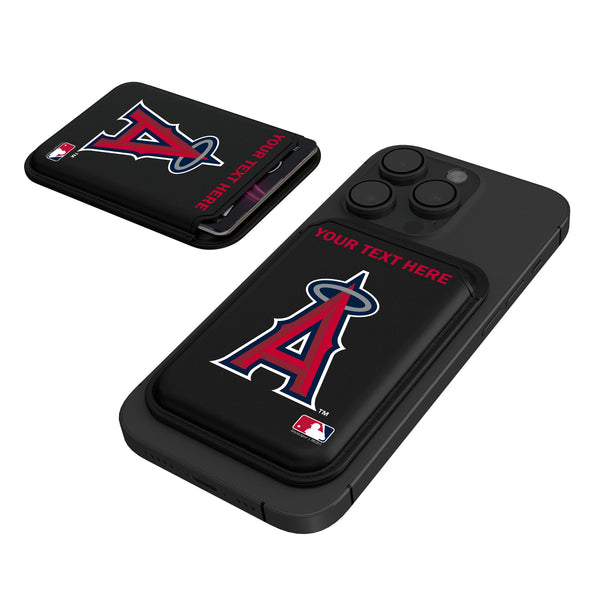 Los Angeles Angels Personalized Insignia Black Magnetic Credit Card Wallet