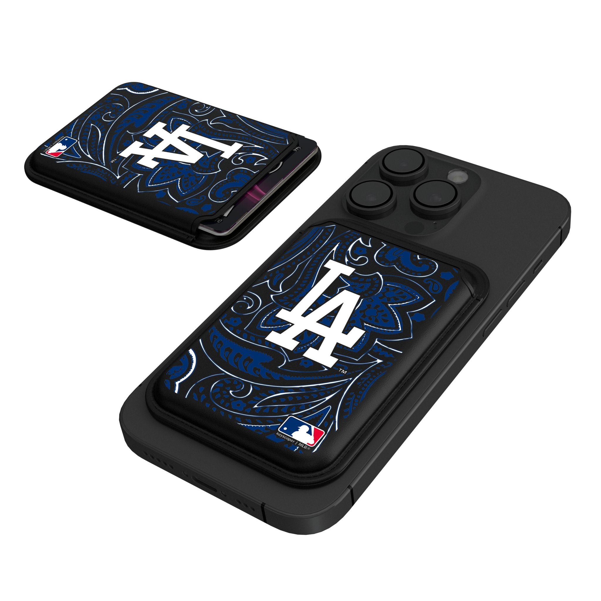 LA Dodgers Paisley Black Magnetic Credit Card Wallet