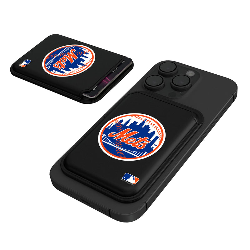 New York Mets Insignia Black Magnetic Credit Card Wallet