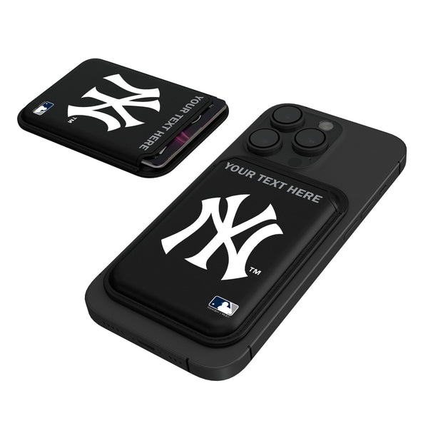 New York Yankees Personalized Insignia Black Magnetic Credit Card Wallet