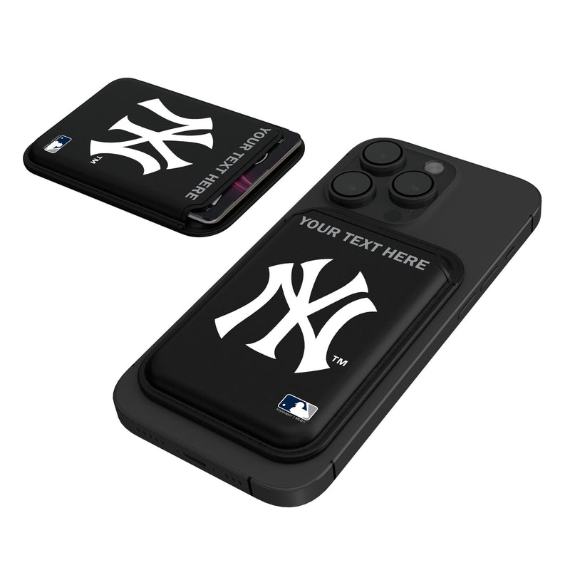 New York Yankees Personalized Insignia Black Magnetic Credit Card Wallet