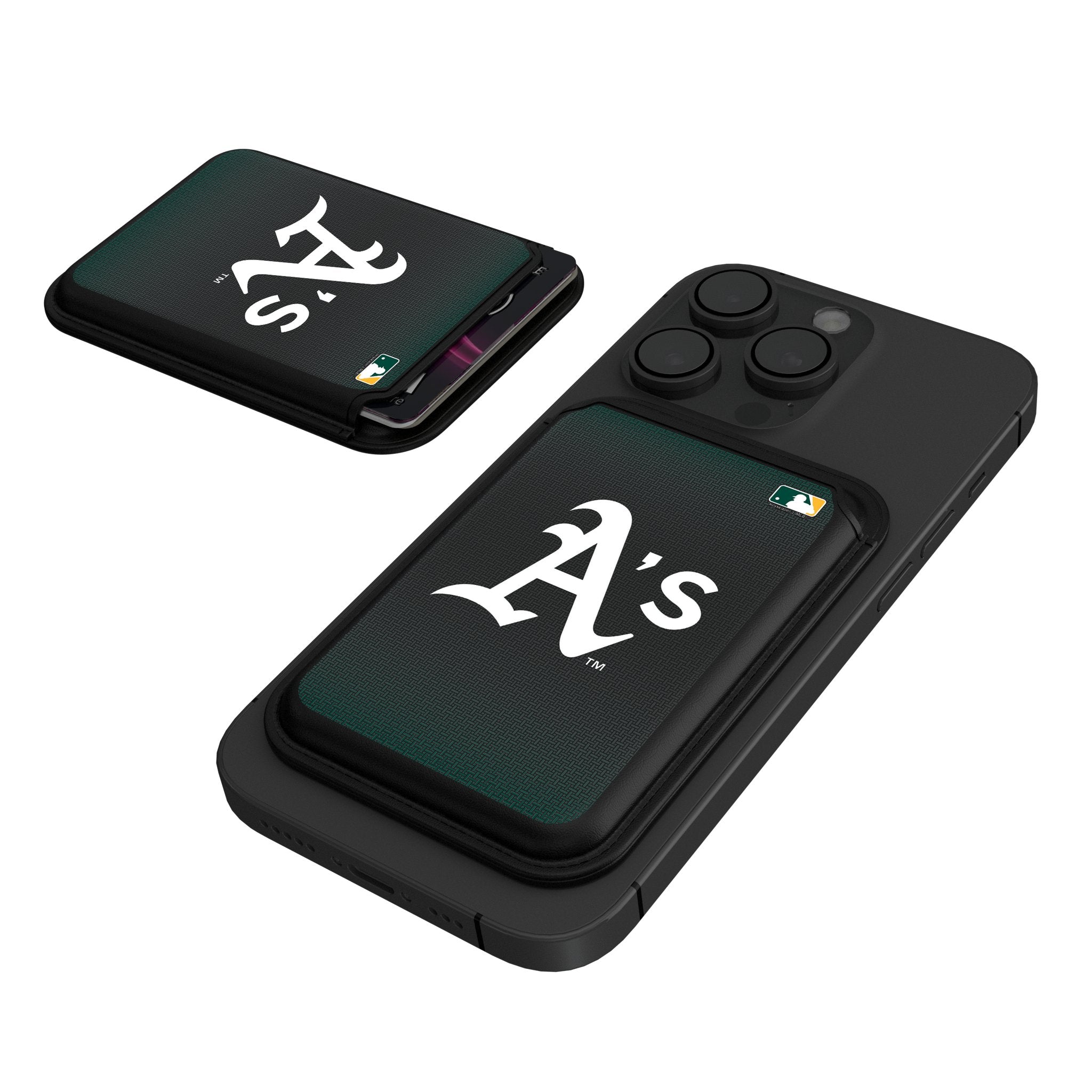 Oakland Athletics Linen Black Magnetic Credit Card Wallet