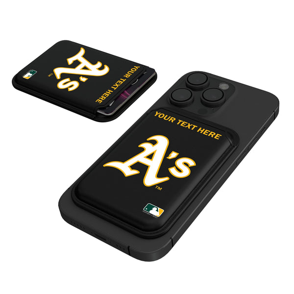 Oakland Athletics Personalized Insignia Black Magnetic Credit Card Wallet