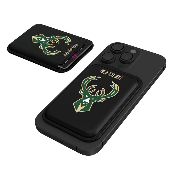 Milwaukee Bucks Personalized Insignia Black Magnetic Credit Card Wallet