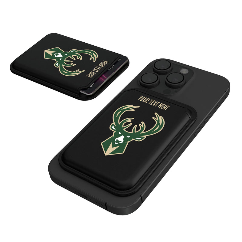 Milwaukee Bucks Personalized Insignia Black Magnetic Credit Card Wallet