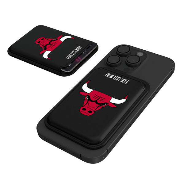 Chicago Bulls Personalized Insignia Black Magnetic Credit Card Wallet