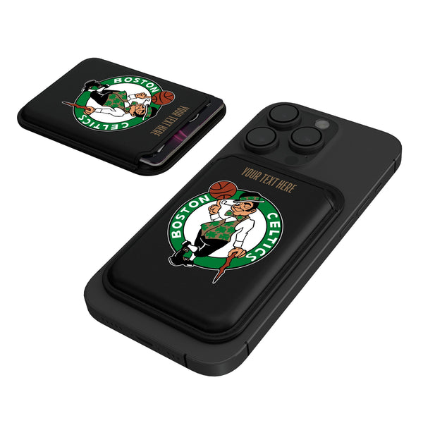 Boston Celtics Personalized Insignia Black Magnetic Credit Card Wallet