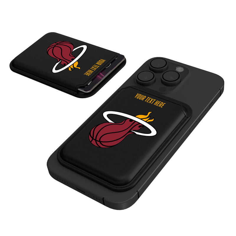 Miami Heat Personalized Insignia Black Magnetic Credit Card Wallet