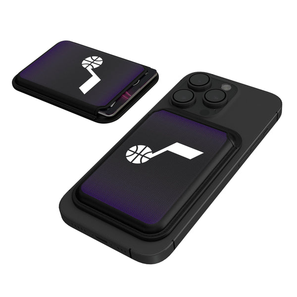 Utah Jazz Linen Black Magnetic Credit Card Wallet
