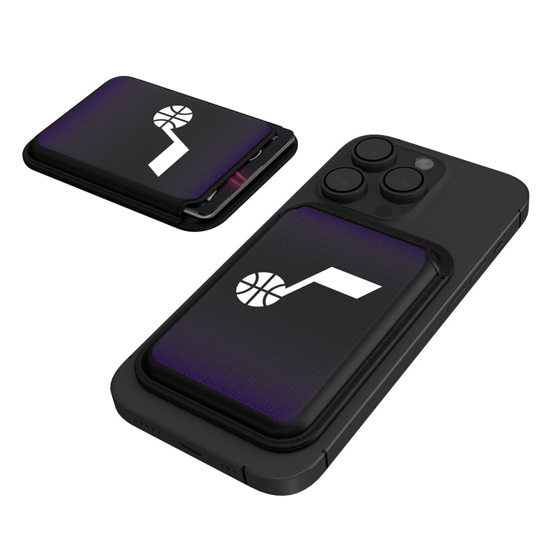 Utah Jazz Linen Black Magnetic Credit Card Wallet