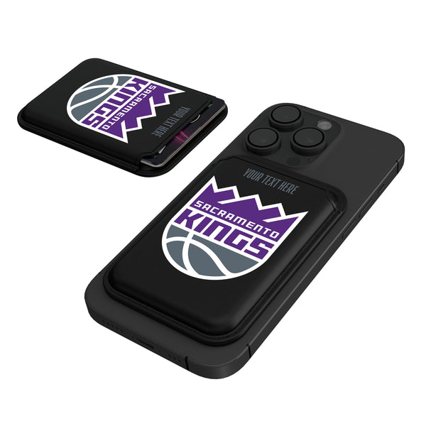 Sacramento Kings Personalized Insignia Black Magnetic Credit Card Wallet