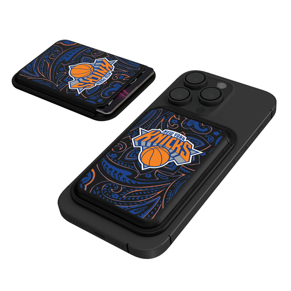 New York Knicks Paisley Black Magnetic Credit Card Wallet