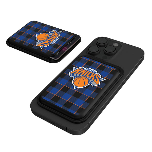 New York Knicks Plaid Black Magnetic Credit Card Wallet