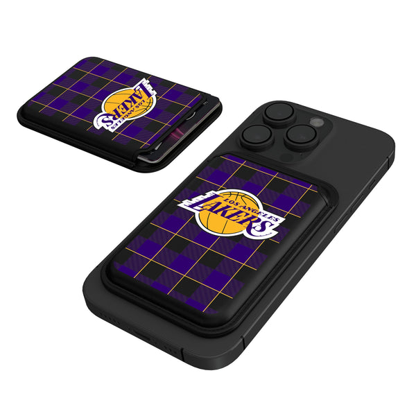 Los Angeles Lakers Plaid Black Magnetic Credit Card Wallet