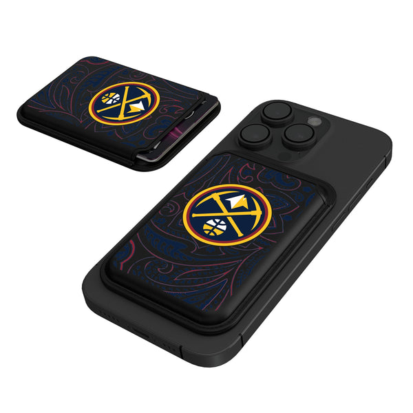 Denver Nuggets Paisley Black Magnetic Credit Card Wallet