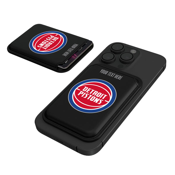 Detroit Pistons Personalized Insignia Black Magnetic Credit Card Wallet