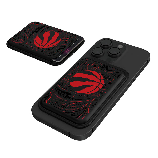 Toronto Raptors Paisley Black Magnetic Credit Card Wallet