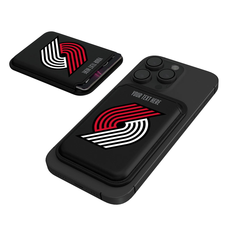 Portland Trail Blazers Personalized Insignia Black Magnetic Credit Card Wallet
