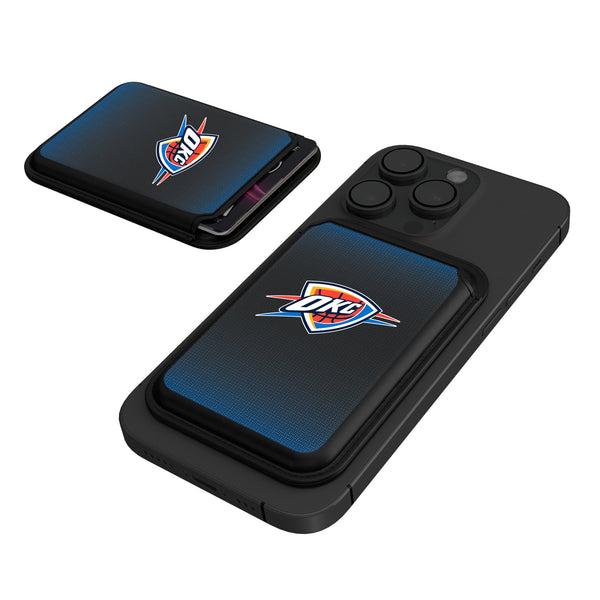 Oklahoma City Thunder Linen Black Magnetic Credit Card Wallet