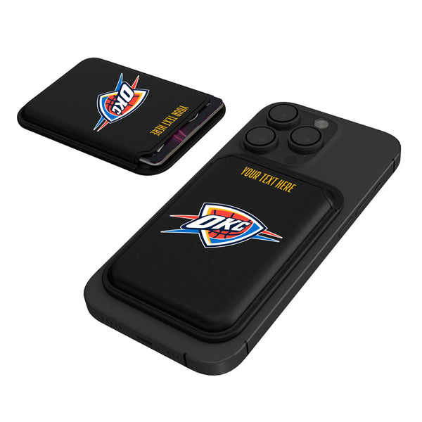 Oklahoma City Thunder Personalized Insignia Black Magnetic Credit Card Wallet