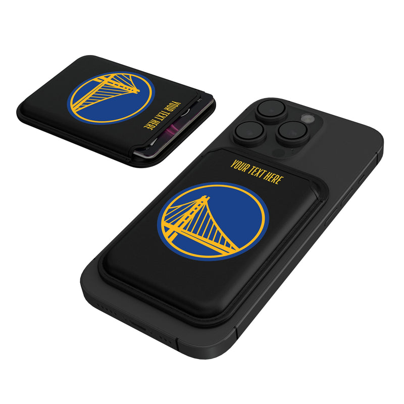 Golden State Warriors Personalized Insignia Black Magnetic Credit Card Wallet