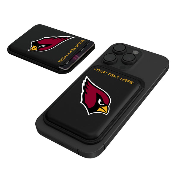 Arizona Cardinals Personalized Insignia Black Magnetic Credit Card Wallet