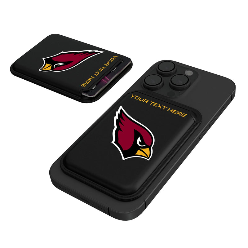 Arizona Cardinals Personalized Insignia Black Magnetic Credit Card Wallet