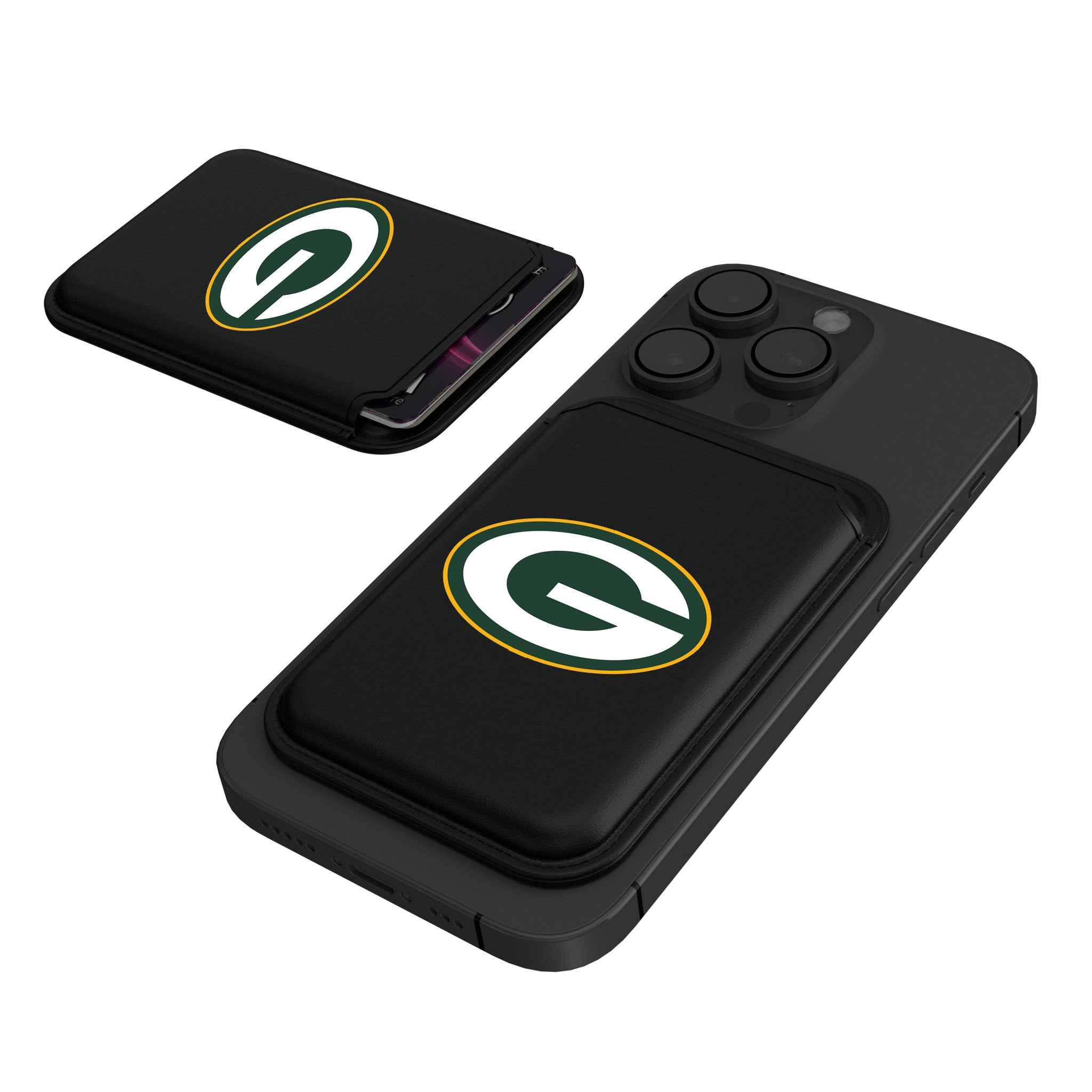 Green Bay Packers Insignia Black Magnetic Credit Card Wallet
