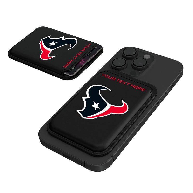 Houston Texans Personalized Insignia Black Magnetic Credit Card Wallet