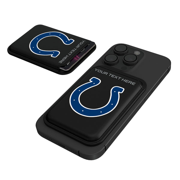 Indianapolis Colts Personalized Insignia Black Magnetic Credit Card Wallet