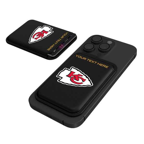 Kansas City Chiefs Personalized Insignia Black Magnetic Credit Card Wallet