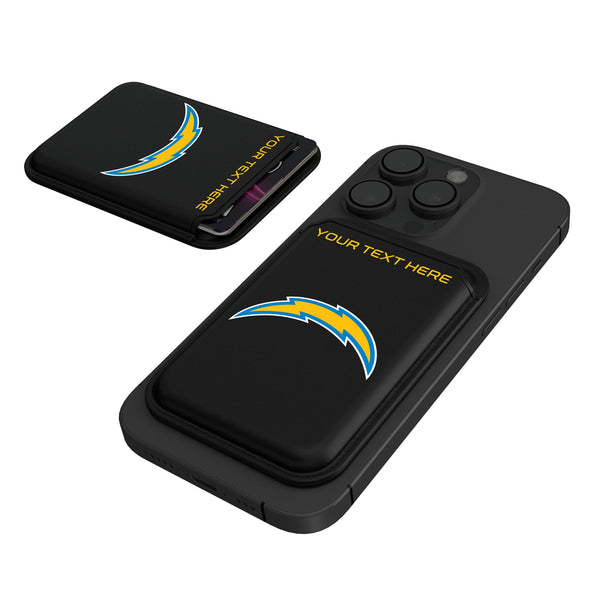 Los Angeles Chargers Personalized Insignia Black Magnetic Credit Card Wallet