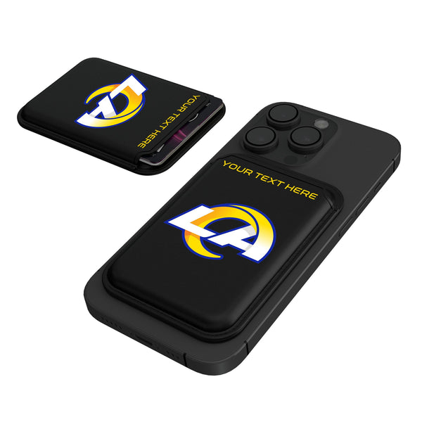 Los Angeles Rams Personalized Insignia Black Magnetic Credit Card Wallet